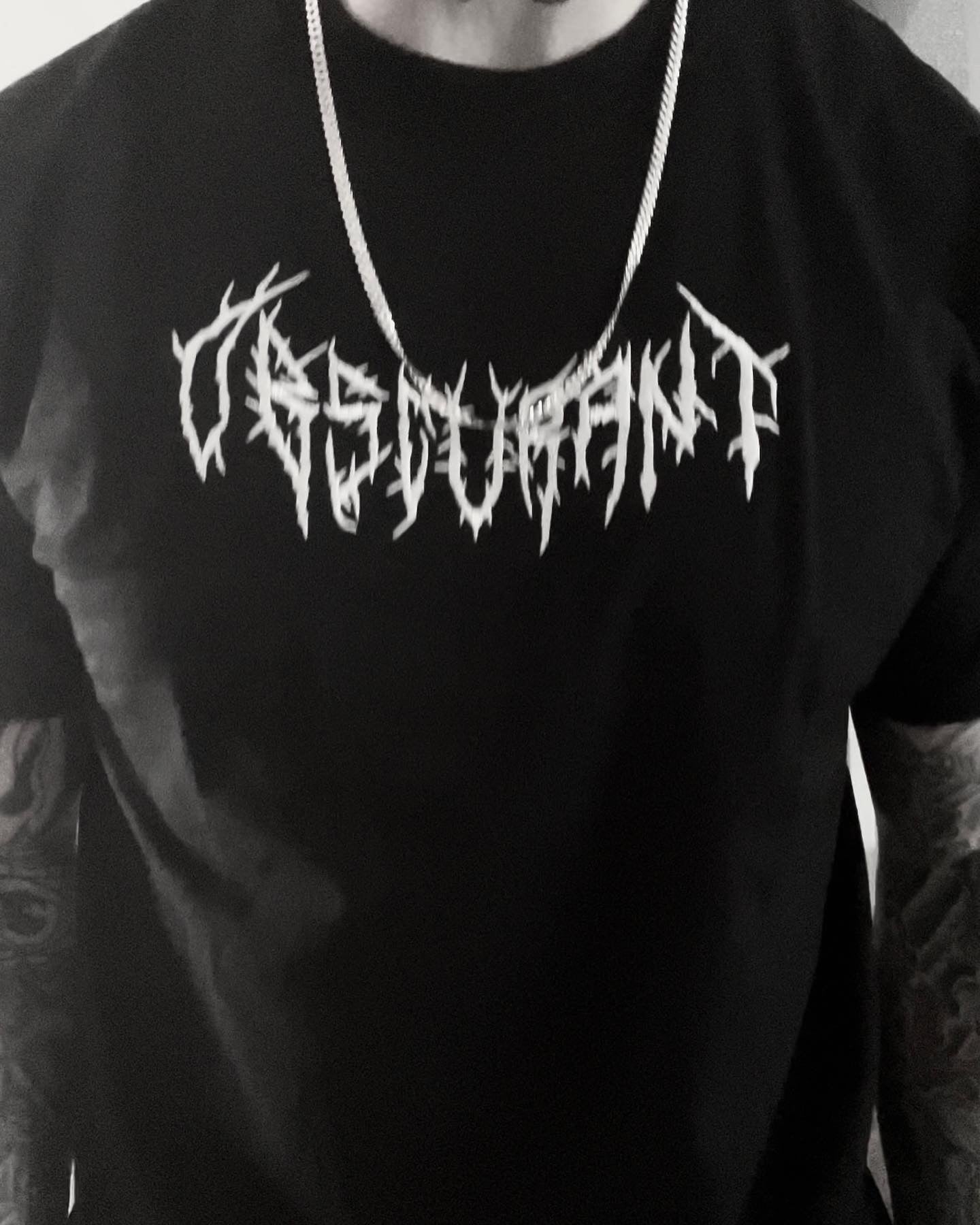 OBSCURANT Metal Logo Embroidered Short Sleeve T-shirt