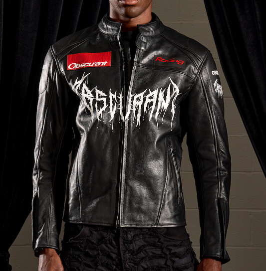 Moto Logo Leather Jacket