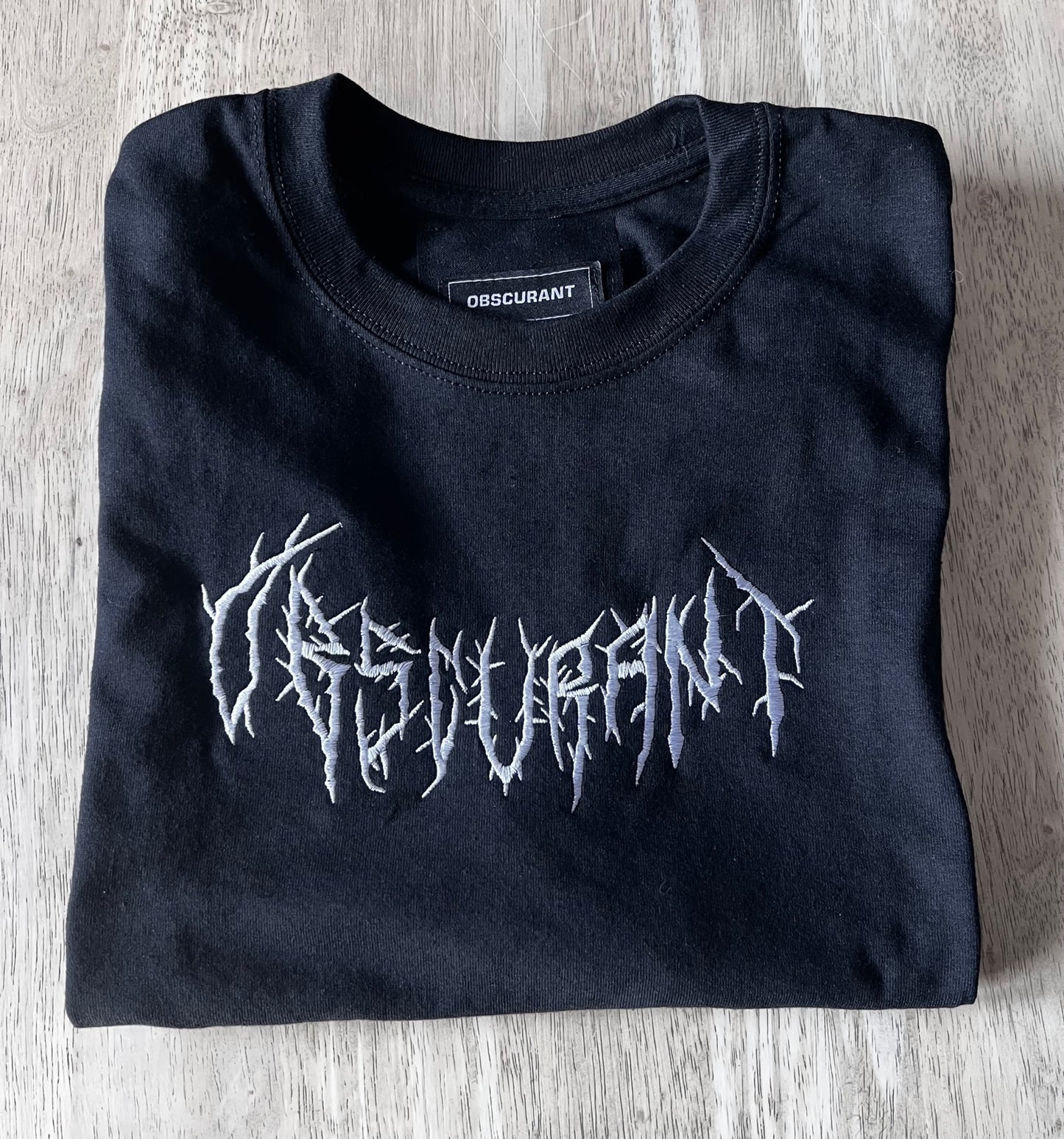 OBSCURANT Metal Logo Embroidered  Short Sleeve T-shirt