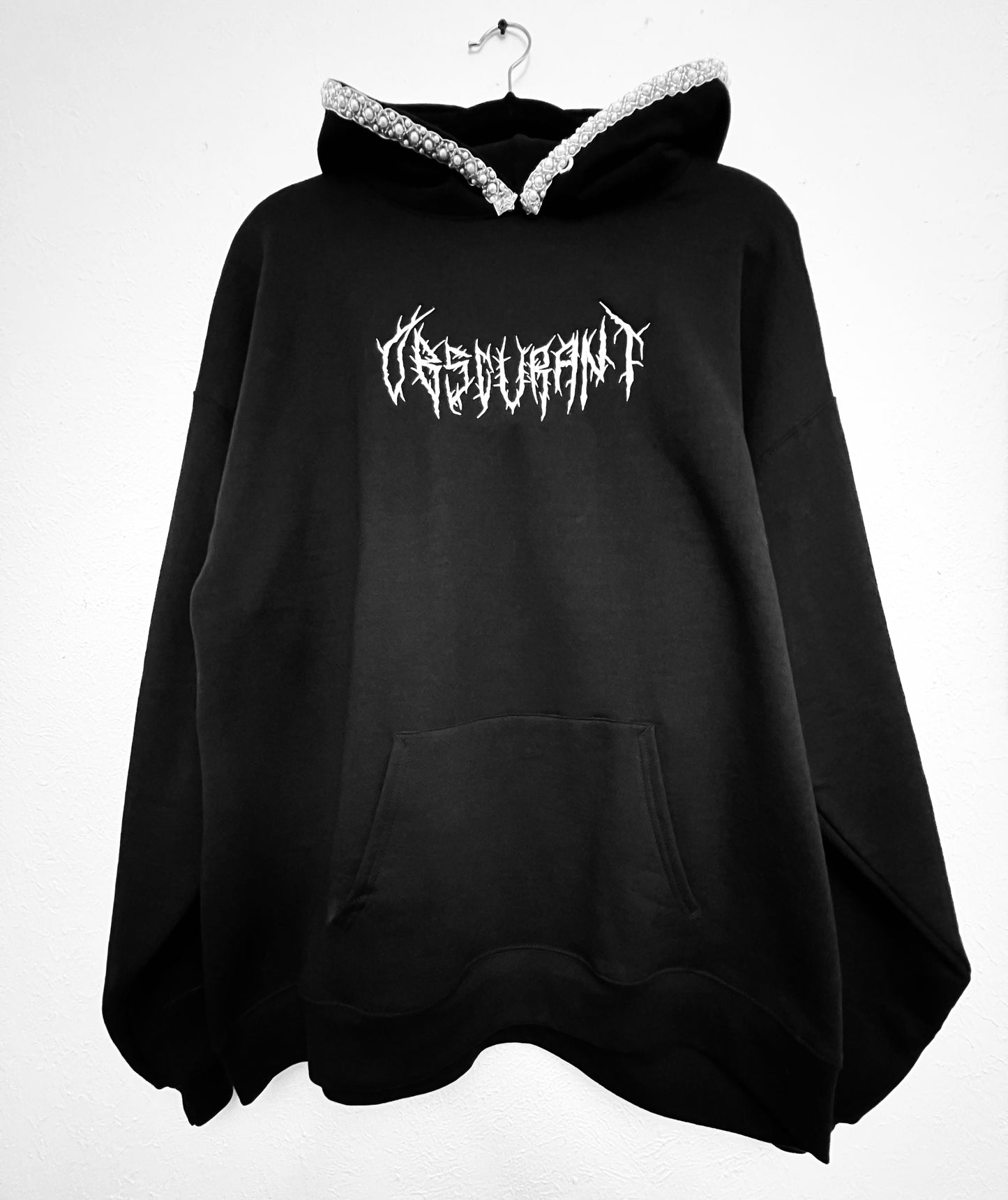 OBSCURANT Pearl Beaded Embroidered Logo Hoodie